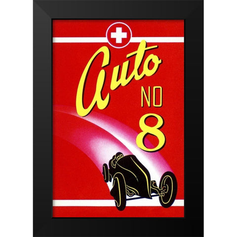 Auto No. 8 Black Modern Wood Framed Art Print by Retrotravel