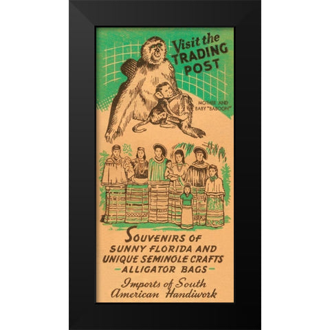 Visit the Trading Post Black Modern Wood Framed Art Print by Retrotravel