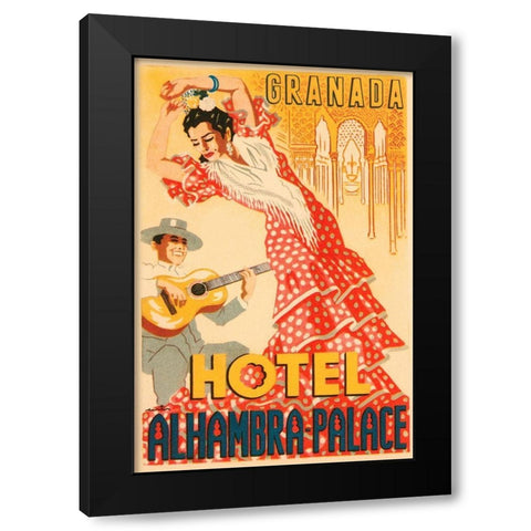Hotel Alhambra - Palace Black Modern Wood Framed Art Print by Retrotravel