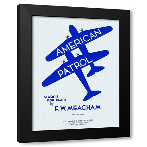 American Patrol Black Modern Wood Framed Art Print with Double Matting by Retrotravel