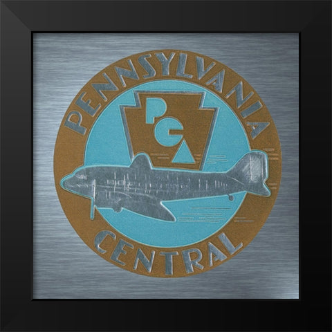 Pennsylvania Central Airways Black Modern Wood Framed Art Print by Retrotravel