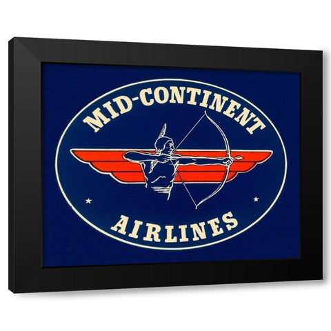 Mid-Continent Airlines Black Modern Wood Framed Art Print with Double Matting by Retrotravel