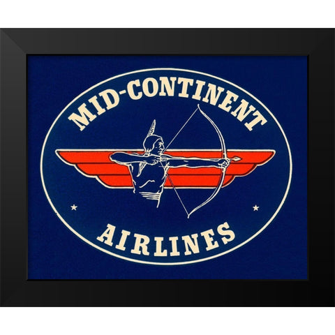 Mid-Continent Airlines Black Modern Wood Framed Art Print by Retrotravel