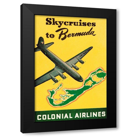 Skycruises to Bermuda Black Modern Wood Framed Art Print by Retrotravel
