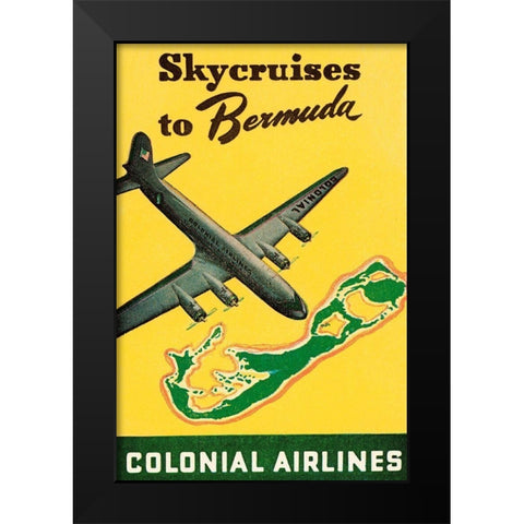 Skycruises to Bermuda Black Modern Wood Framed Art Print by Retrotravel