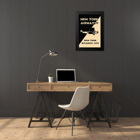 New York Airways Inc Black Modern Wood Framed Art Print by Retrotravel