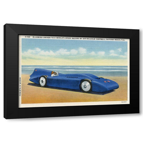 BlueBird 5 Black Modern Wood Framed Art Print by Retrotravel