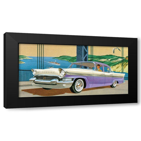 Packard Clipper - Four Door Sedan Black Modern Wood Framed Art Print by Retrotravel