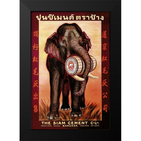 The Siam Cement Company, Ltd. - Bangkok Black Modern Wood Framed Art Print by Vintage Elephant