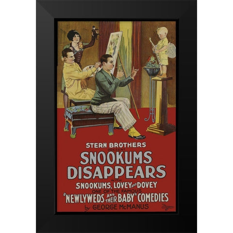 Snookums Disappears Black Modern Wood Framed Art Print by Unknown 20th Century American Illustrator