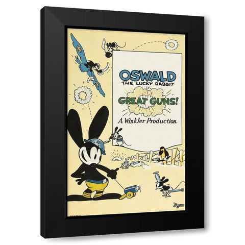 Oswald the lucky rabbit Black Modern Wood Framed Art Print with Double Matting by Unknown 20th Century American Illustrator