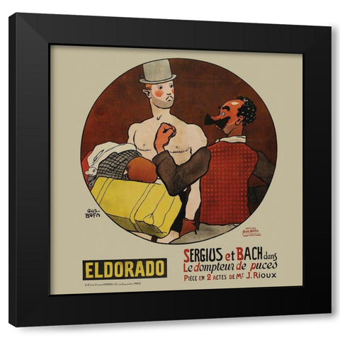 Movie Poster: Le dompteur de puces Black Modern Wood Framed Art Print with Double Matting by Unknown 20th Century French Illustrator