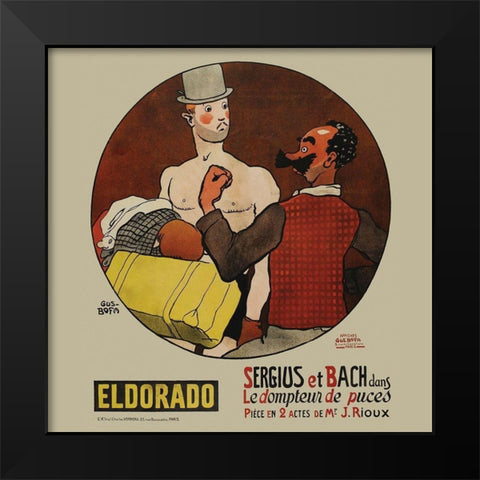 Movie Poster: Le dompteur de puces Black Modern Wood Framed Art Print by Unknown 20th Century French Illustrator