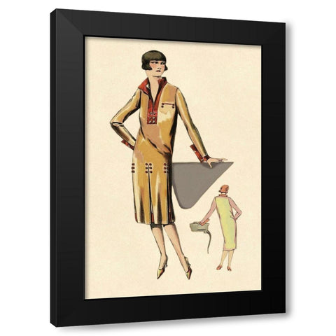 The Geometry of Fashion Black Modern Wood Framed Art Print by Vintage Fashion
