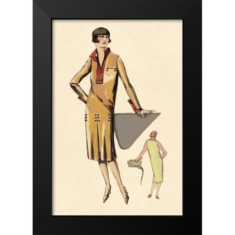 The Geometry of Fashion Black Modern Wood Framed Art Print by Vintage Fashion