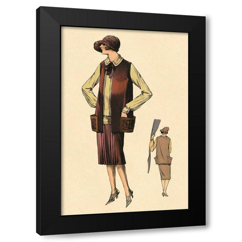 Waiting in the Wings Black Modern Wood Framed Art Print with Double Matting by Vintage Fashion