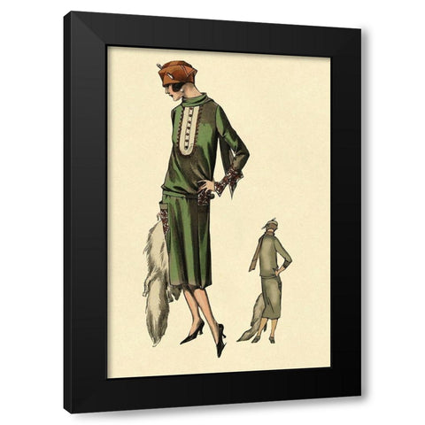 With Stole Black Modern Wood Framed Art Print by Vintage Fashion