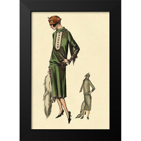 With Stole Black Modern Wood Framed Art Print by Vintage Fashion