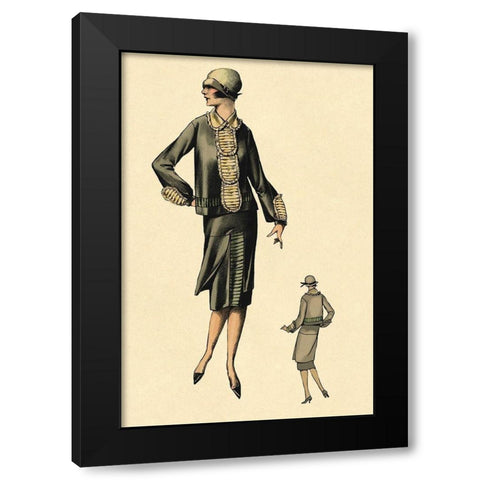 Charming Black Modern Wood Framed Art Print by Vintage Fashion