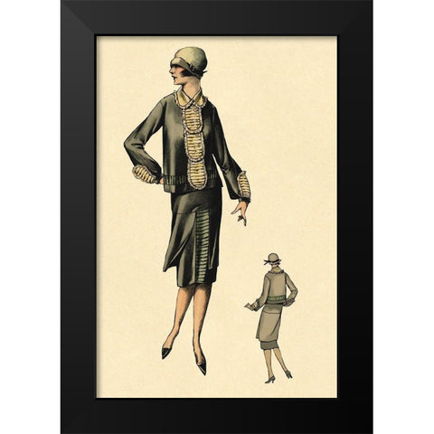 Charming Black Modern Wood Framed Art Print by Vintage Fashion