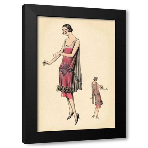 Raven-Haired Black Modern Wood Framed Art Print by Vintage Fashion