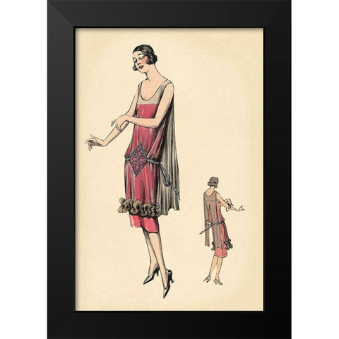 Raven-Haired Black Modern Wood Framed Art Print by Vintage Fashion