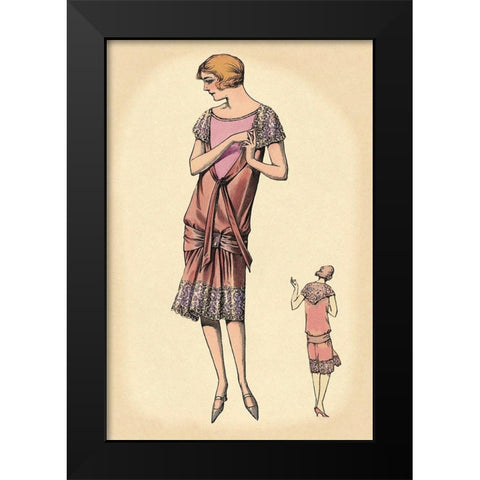 Sweetness and Youth Black Modern Wood Framed Art Print by Vintage Fashion
