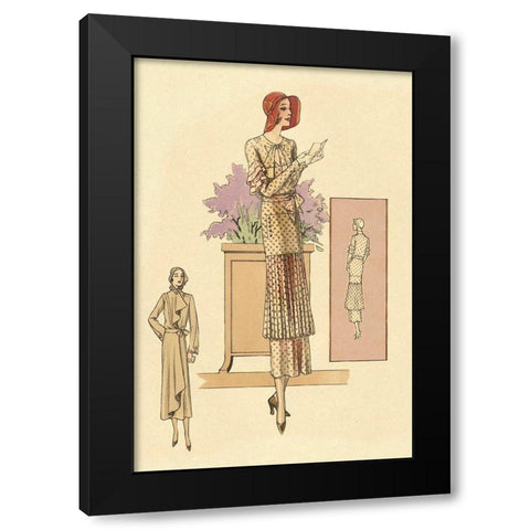 Patterned Daywear Black Modern Wood Framed Art Print by Vintage Fashion