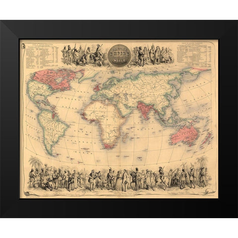British Empire Throughout the World Black Modern Wood Framed Art Print by Bartholemew, John