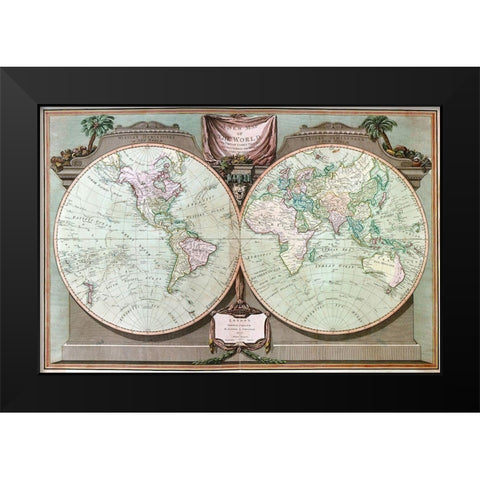 Imperial Sheet Atlas Black Modern Wood Framed Art Print by Laurie, Robert
