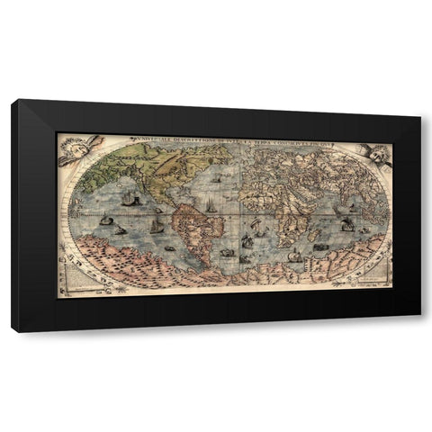 Universal Description of the Whole World Black Modern Wood Framed Art Print with Double Matting by Forlani, Paolo
