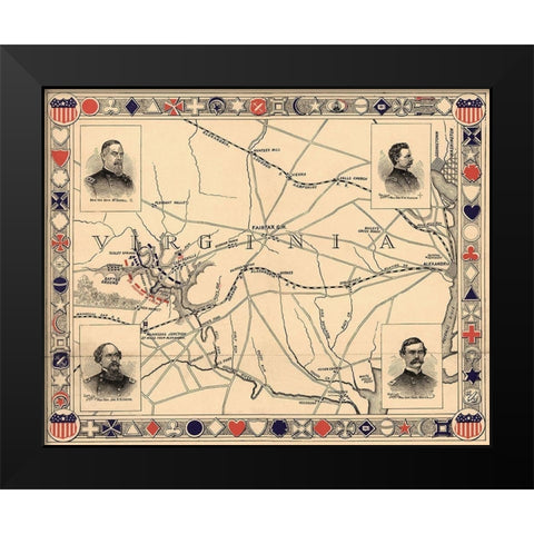 First Battle of Bull Run - Manassas Black Modern Wood Framed Art Print by Unknown