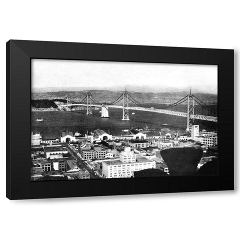 Oakland Bay Bridge, San Francisco, CA #2 Black Modern Wood Framed Art Print with Double Matting by Vintage San Francisco