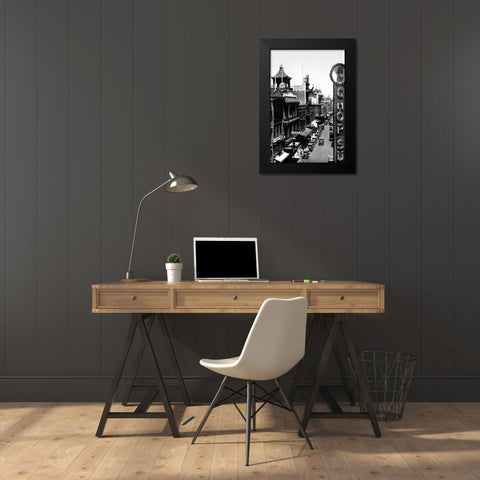 Chinatown, San Francisco, CA Black Modern Wood Framed Art Print by Vintage San Francisco