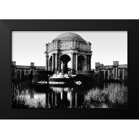 Palace Of Fine Arts, San Francisco, CA Black Modern Wood Framed Art Print by Vintage San Francisco