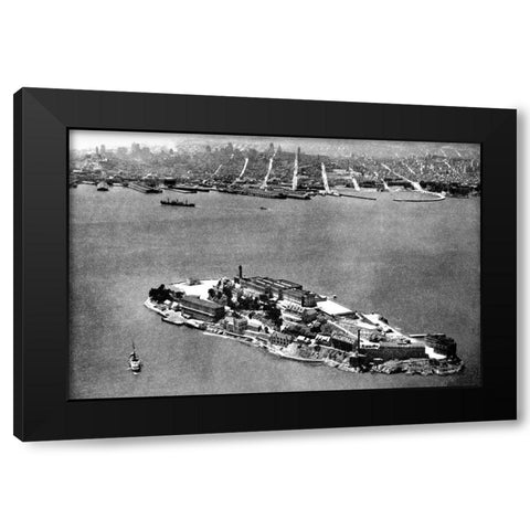 Alcatraz Island, San Francisco, CA Black Modern Wood Framed Art Print with Double Matting by Vintage San Francisco