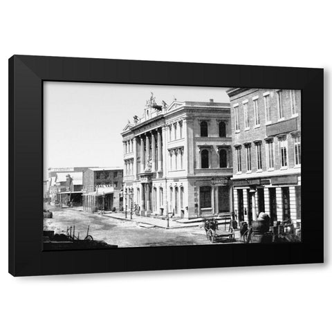 Merchants Exchange, San Francisco, CA Black Modern Wood Framed Art Print by Vintage San Francisco