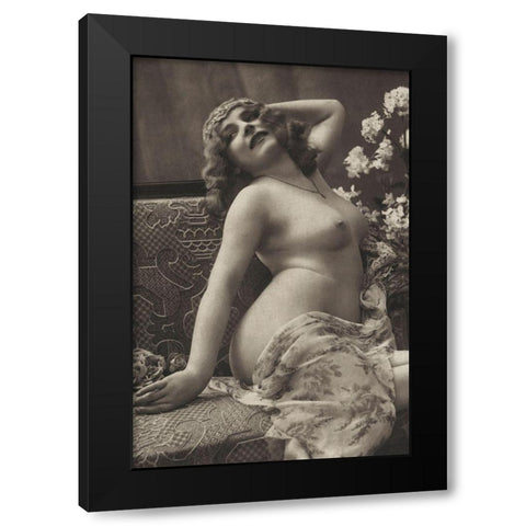 Voluptuousness Black Modern Wood Framed Art Print with Double Matting by Vintage Nudes