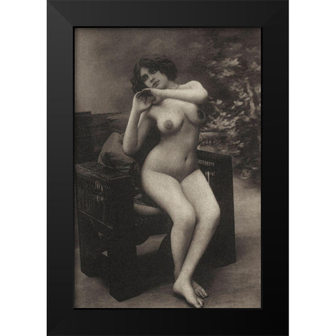 Health and Youth Black Modern Wood Framed Art Print by Vintage Nudes