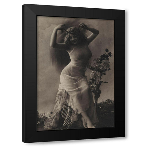 The Pearl Diadem Black Modern Wood Framed Art Print by Vintage Nudes