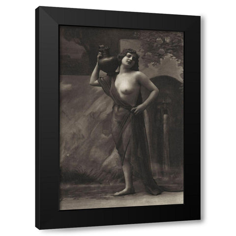 Loves Handmaiden Black Modern Wood Framed Art Print by Vintage Nudes