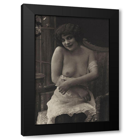 Proof of Love Black Modern Wood Framed Art Print by Vintage Nudes