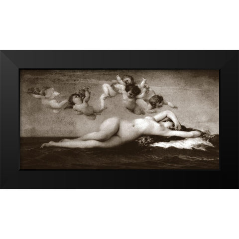 The Dream Black Modern Wood Framed Art Print by Vintage Nudes