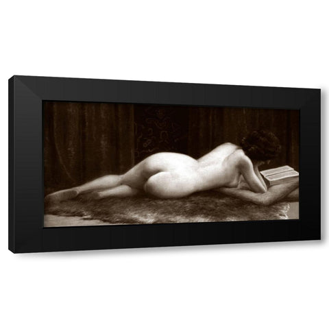 Liseuse Black Modern Wood Framed Art Print with Double Matting by Vintage Nudes