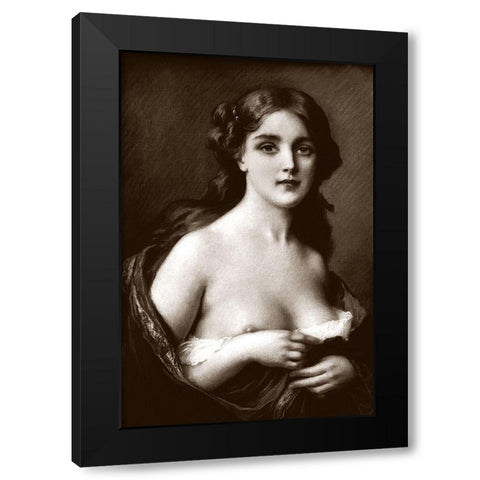 Woman as Art Black Modern Wood Framed Art Print by Vintage Nudes