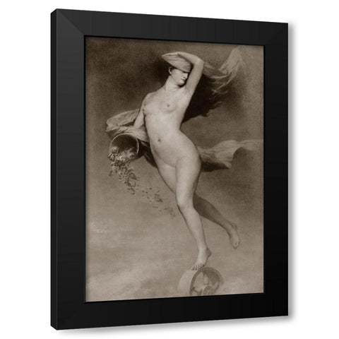 Goddess Nude Black Modern Wood Framed Art Print by Vintage Nudes