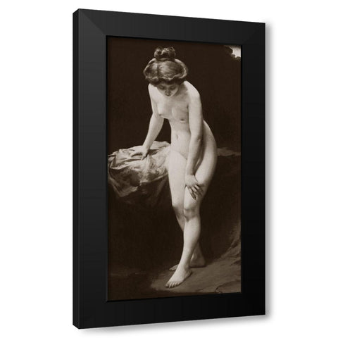 Amelia Black Modern Wood Framed Art Print with Double Matting by Vintage Nudes