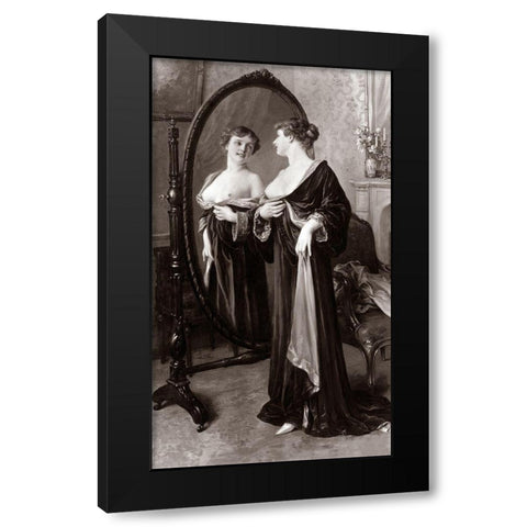 Satisfaction Black Modern Wood Framed Art Print by Vintage Nudes