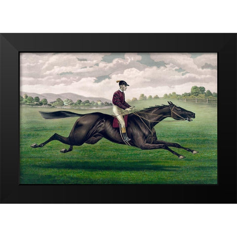 Parole: brown gelding, by Imp. Leamington, dam Maiden by Lexington Black Modern Wood Framed Art Print by Currier and Ives