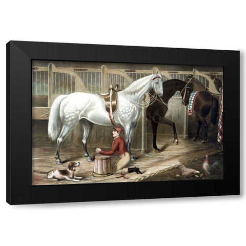 The Jockeys prayer Black Modern Wood Framed Art Print with Double Matting by Smith, Rae